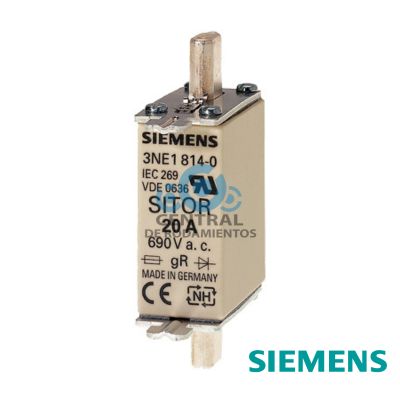 Cartucho de fusibles SITOR, con contactos de cuchilla, NH000, Entrada: 80 A, gS, Un AC: 690 V, Un DC: 250 V, indicador de fusion superior