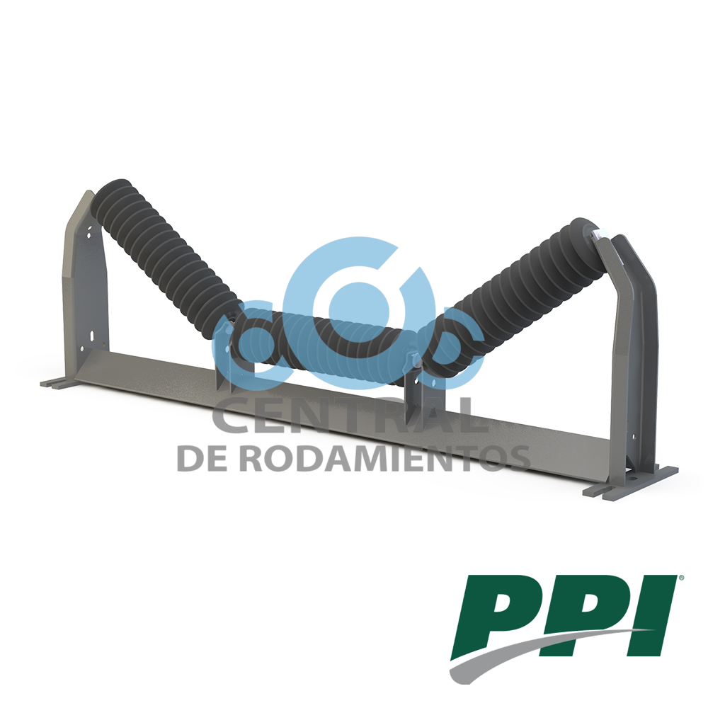 Rodillo, tipo Troughing Equal Impact, CEMA C, Diametro del rodillo 5 pulgadas, Ancho de banda 54 pulgadas, PPI