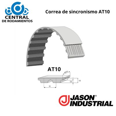 Correa de sincronismo, AT10-1150-32, Longitud 1150 mm, Numero de dientes 115, Ancho 32 mm, jason