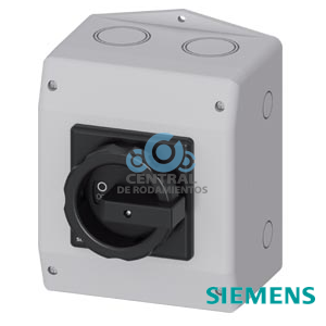 SENTRON, interruptor-seccionador 3LD, interruptor principal, 3 polos, Iu: 63 A, Potencia de empleo / con AC-23 A a 400 V: 22 kW, Caja de material aislante para pasacables métrico, Accionamiento giratorio, negro