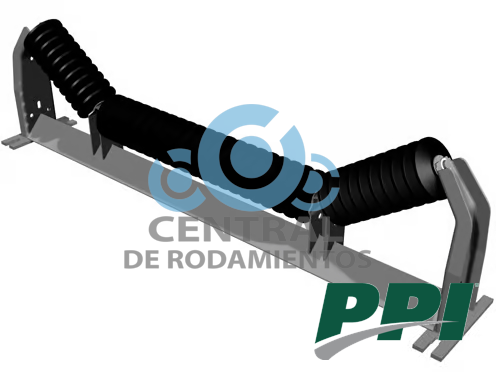 Estacion de rodillos, tipo Troughing Unequal Impact, CEMA E, Diametro de rodillo 6 pulgadas, Ancho de banda 84 pulgadas, grado de inclinacion de la artesa 20 Â°, PPI