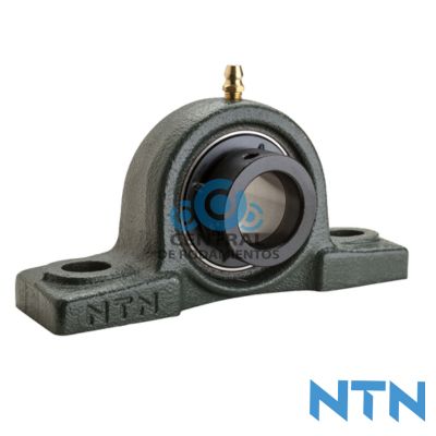 Chumacera de banco, AELP206-103D1, Banco de 2 pernos, Diametro de eje 30.17 mm, Carcasa de Hierro fundido, Anillo de fijacion excentrico, NTN