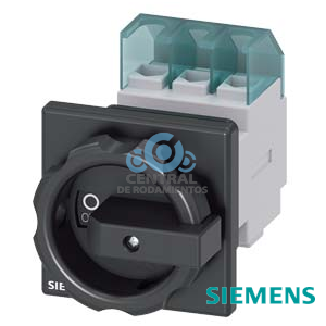 SENTRON, interruptor-seccionador 3LD, interruptor principal, 3 polos, Iu: 25 A, Potencia de empleo / con AC-23 A a 400 V: 9,5 kW, con fijación frontal, Accionamiento giratorio, negro, fijación central 22,5 mm de la maneta
