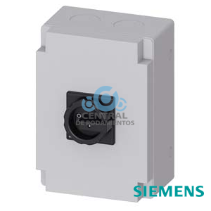 SENTRON, interruptor-seccionador 3LD, interruptor principal, 6 polos, Iu: 63 A, Potencia de empleo / con AC-23 A a 400 V: 22 kW, Caja de material aislante para pasacables métrico, 1NC, 1NA, Accionamiento giratorio, negro