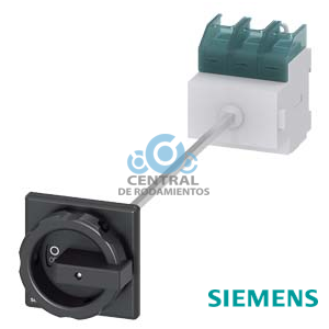 SENTRON, interruptor-seccionador 3LD, interruptor principal, 3 polos, Iu: 125 A, Potencia de empleo / con AC-23 A a 400 V: 45 kW, Fijación en base con acoplamiento de puerta, Accionamiento giratorio, negro, Fijación por 4 taladros de la maneta