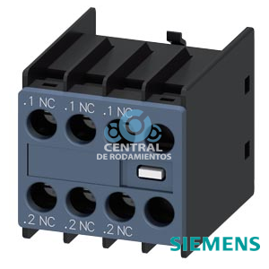 bloque de contactos auxiliares, por el frente, 3 NC, .1/.2, .1/.2, .1/.2, --/--, circuito: 1 NC, 1 NC, 1 NC, --, borne de tornillo, para contactores 3RT2 y contactores auxiliares 3RH2
