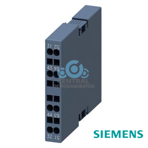 bloque de contactos auxiliares, lateral, 1 NA + 1 NC, izquierda: 51/52, 63/64, derecha: 31/32, 43/44, circuito: 1 NC, 1 NA, borne de resorte, para contactores 3RT2 y contactores auxiliares 3RH2