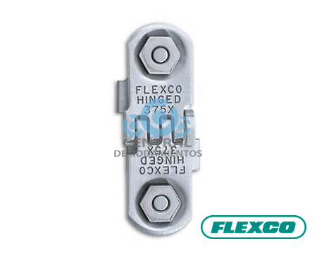 Grapas apernadas abisagradas, 375XJ36NC, Ancho de banda 36 pulgadas, Diametro min. de polea 6 pulgadas, Espesor 6-11 mm, Acero, Flexco